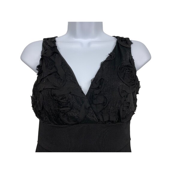 Enfocus Studio Women's size 6 Black Floral Bodice Sheath Dress Stretch Lined - Picture 2 of 9